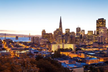 Cityscape San Francisco ve manzarası görünümü