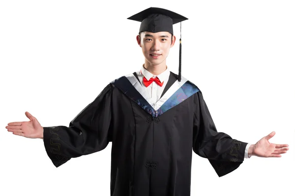 Asiatique jeune homme dans éducation robe — Photo