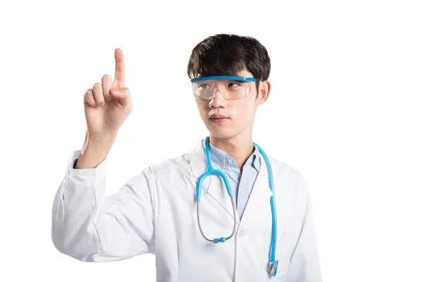 Azjatycki człowiek lekarz pracuje w szpitalu — Zdjęcie stockowe