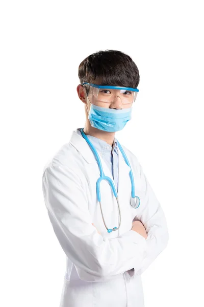 Asiatischer Mann Arzt arbeitet im Krankenhaus — Stockfoto