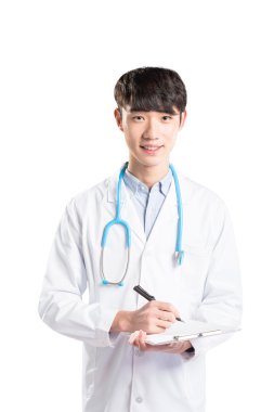 Asya adam doktor hastanede çalışıyor