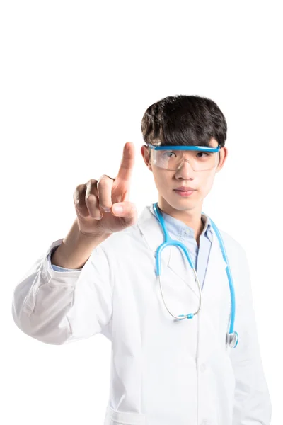 Asiático homem médico trabalha no hospital — Fotografia de Stock