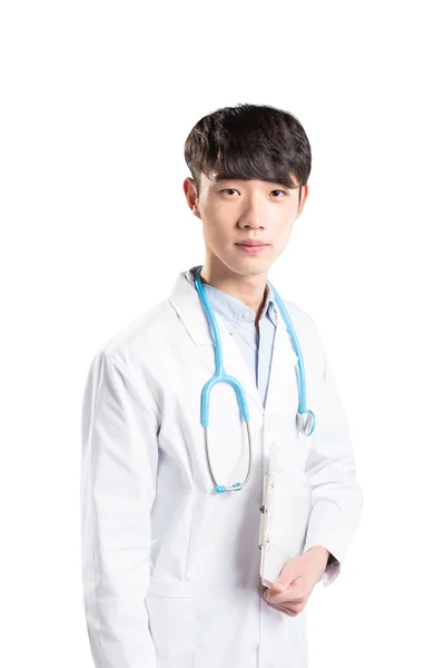 Aziatisch mens arts werkt in het ziekenhuis — Stockfoto