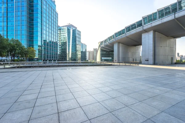 Marble floor front of modern buildings in Beijing — Stock Photo, Image