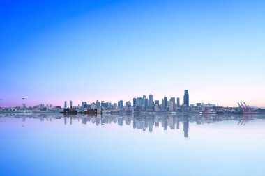 göl ve cityscape Seattle peyzaj