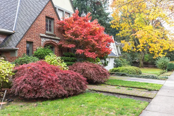 Immeuble résidentiel avec beau jardin — Photo