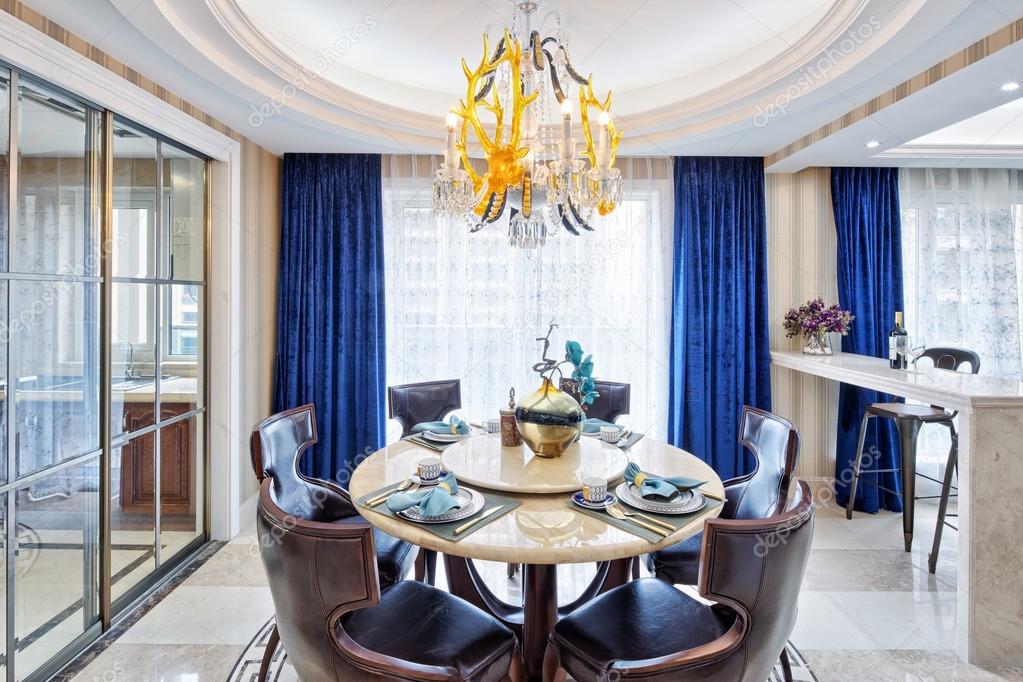 interior of luxury dining room
