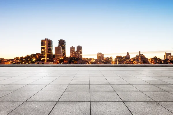 Empty floor with cityscape and skyline of San Francisco — Stock Photo, Image