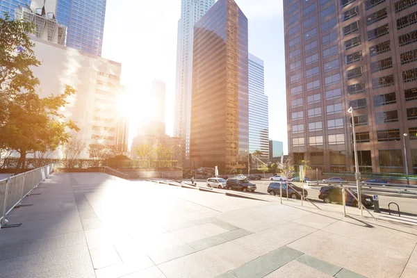 Empty sidewalk near office buildings in Los Angeles — Stock Photo, Image