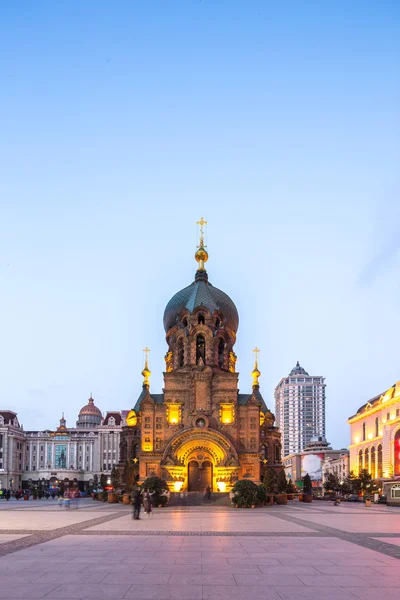Sophia cathedral in Harbin at twilight — Stock Photo, Image