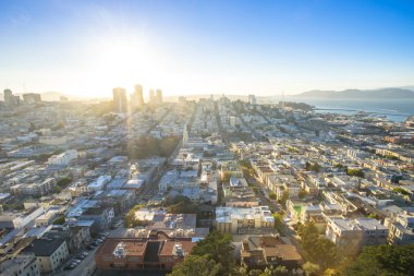 Cityscape ve gündoğumu, San Francisco manzarası