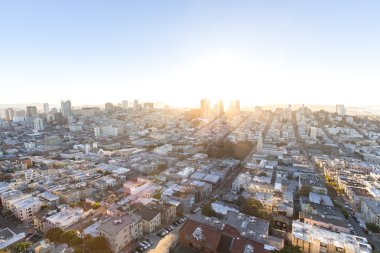 Cityscape ve gündoğumu, San Francisco manzarası