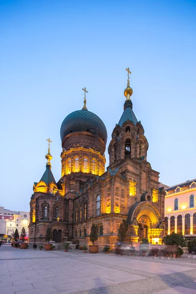 Sait Sophia Katedrali alacakaranlıkta — Stok fotoğraf