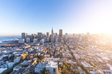 Cityscape ve gündoğumu, San Francisco manzarası