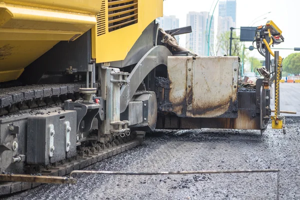 Detail voor weg roller op weg — Stockfoto