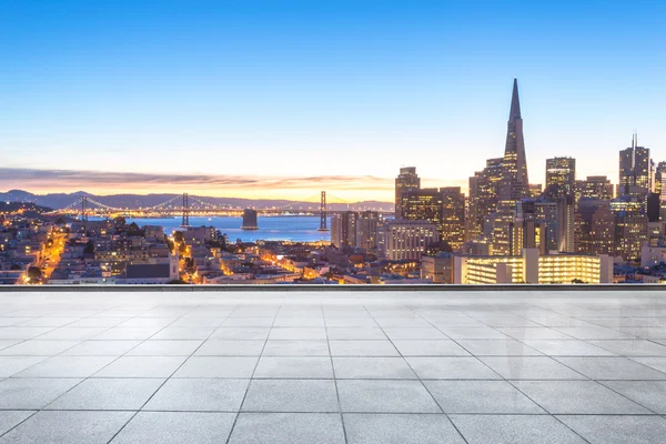 Floor with cityscape and skyline of San Fancisco — Stock Photo, Image