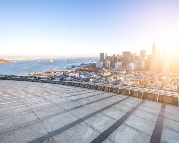 Floor with cityscape and skyline of San Fancisco — Stock Photo, Image