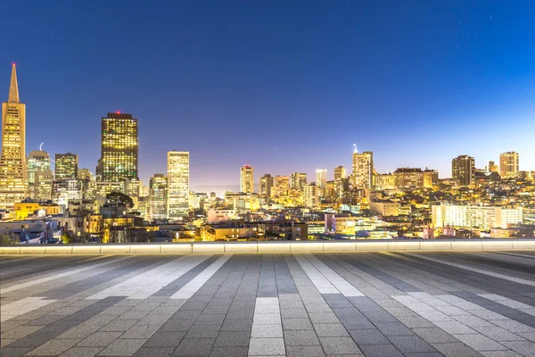 Floor with cityscape and skyline of San Francisco — Stock Photo, Image