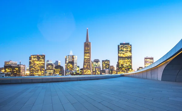 Panoráma města a Panorama San Franciska při východu slunce — Stock fotografie