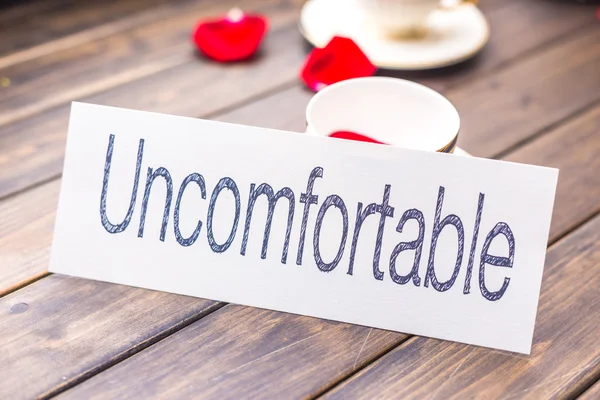 Uncomfortable to comfortable on white paper — Stock Photo, Image
