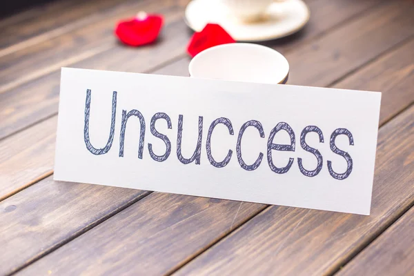 Unsuccess do sukcesu na białym papierze — Zdjęcie stockowe