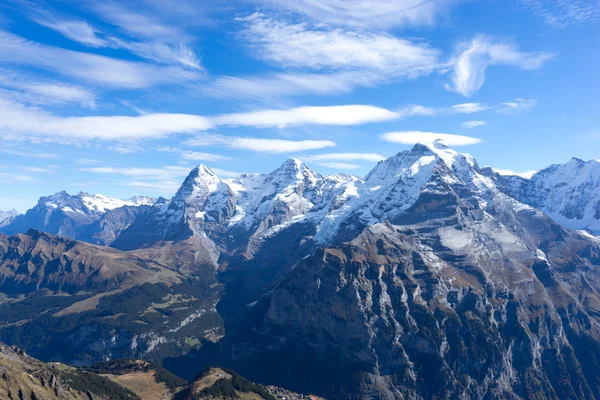 Escena de nieve en las montañas de los Alpes — Foto de Stock