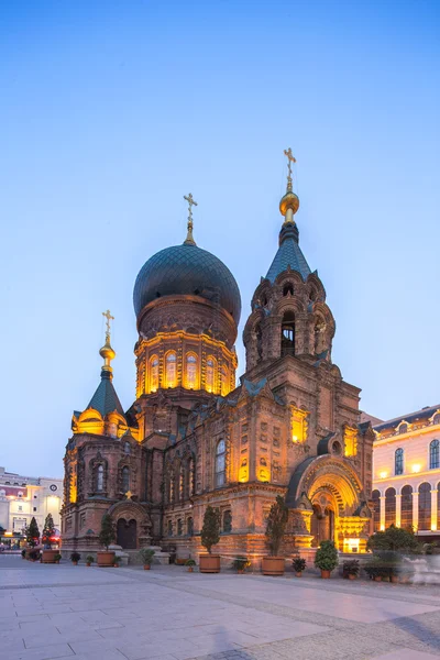 Sophia katedrála v Harbin za soumraku — Stock fotografie