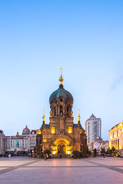 Sophia katedrála v Harbin za soumraku — Stock fotografie