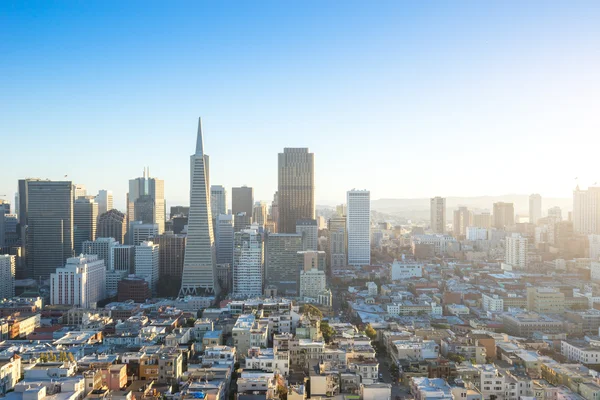 Cityscape ve gündoğumu, San Francisco manzarası — Stok fotoğraf