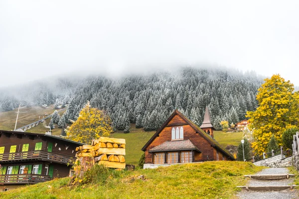 Maisons de village près des Alpes en Suisse — Photo