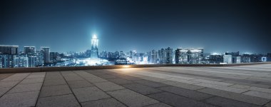 Hangzhou modern binalar ile boş sokak 