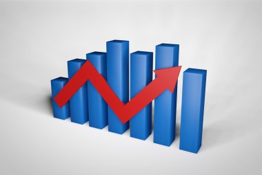 3d iş geçmişi olan kırmızı ok-up