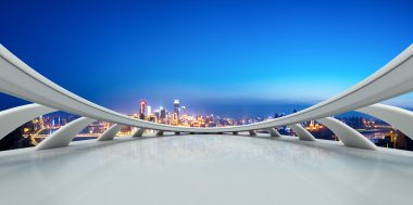 cityscape ve Chongqing manzarası ile boş sokak