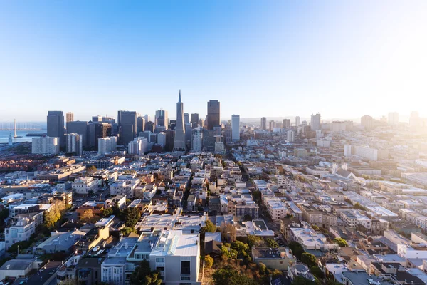 Cityscape ve gündoğumu, San Francisco manzarası — Stok fotoğraf