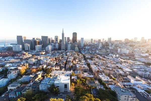 Cityscape ve gündoğumu, San Francisco manzarası — Stok fotoğraf