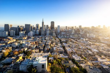 Cityscape ve gündoğumu, San Francisco manzarası