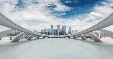 cityscape ve Chongqing manzarası ile soyut pencere 