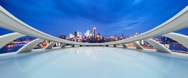 cityscape ve Chongqing manzarası ile soyut pencere 