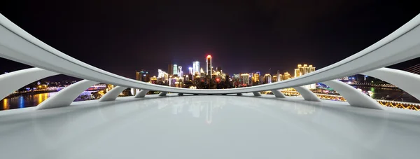 Анотація вікно з міський пейзаж і skyline Чунцин — стокове фото