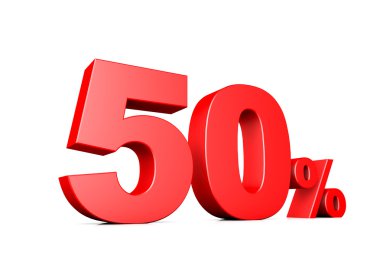 3D illüstrasyon iş yüzde 50 numara