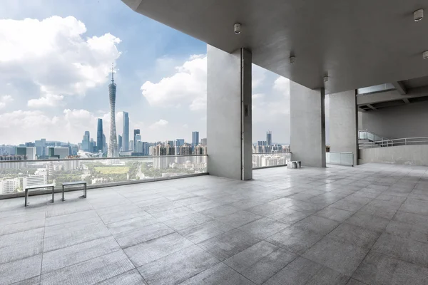 Stadtbild und Skyline von Guangzhou aus Backsteinböden — Stockfoto