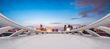 Cityscape ve Hangzhou soyut penceresinden manzarası