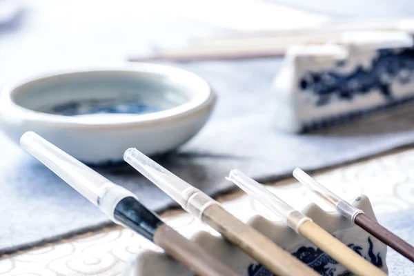Çin fırça kalemler taş — Stok fotoğraf