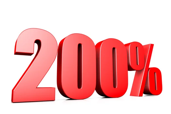 3D-Abbildung Zeichen von 200% — Stockfoto