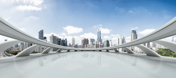 Paysage urbain et skyline de Shanghai de fenêtre abstraite — Photo