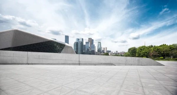 Cityscape and skyline of Chongqing from empty floor — Stock Photo, Image