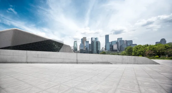 Cityscape and skyline of Chongqing from empty floor — Stock Photo, Image