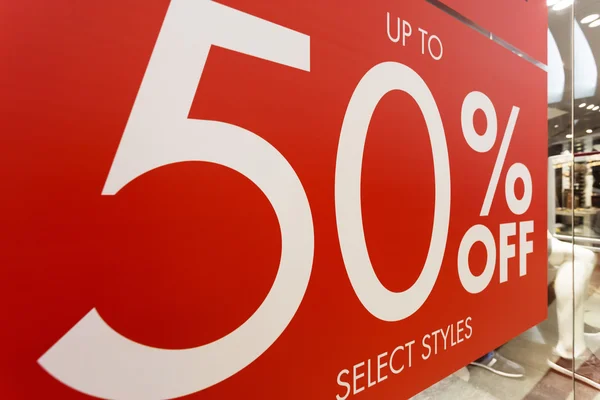 Store discount sign — Stock Photo, Image