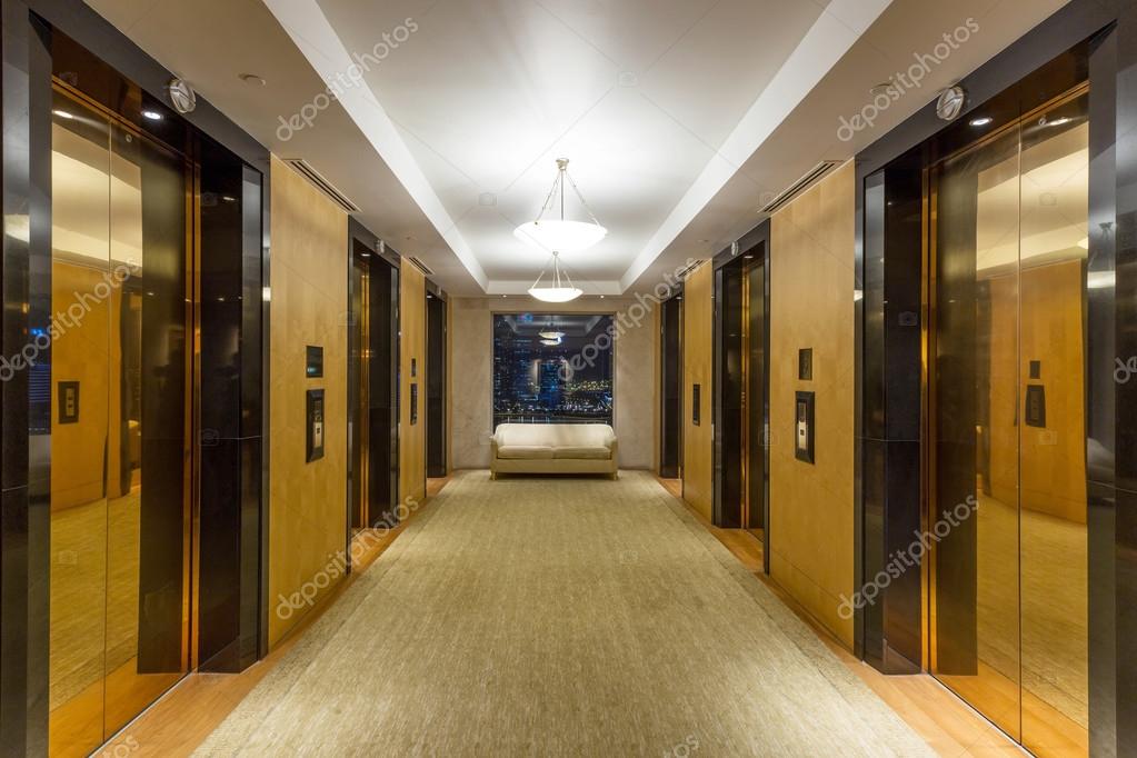 Golden elevator and corridor Stock Photo by ©zhudifeng 52523803