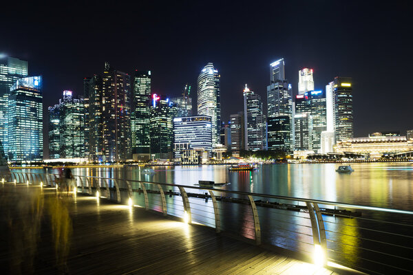 Prosperous urban cityscape at night